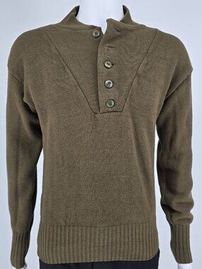 Vintage 1994 Men's U.S. Army Mitt's Nitts Acrylic Olive Drab OD Sweater (M)